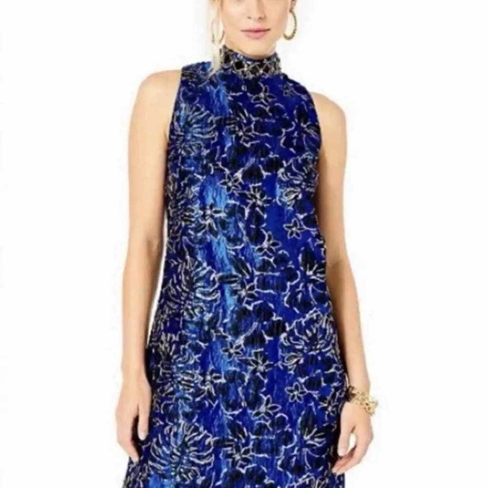 NWT Lilly Pulitzer Brandi Shift Blue Grotto Twilight Floral Brocade
